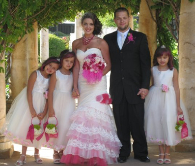 Pink White Wedding Dress LOVE photo 9640081